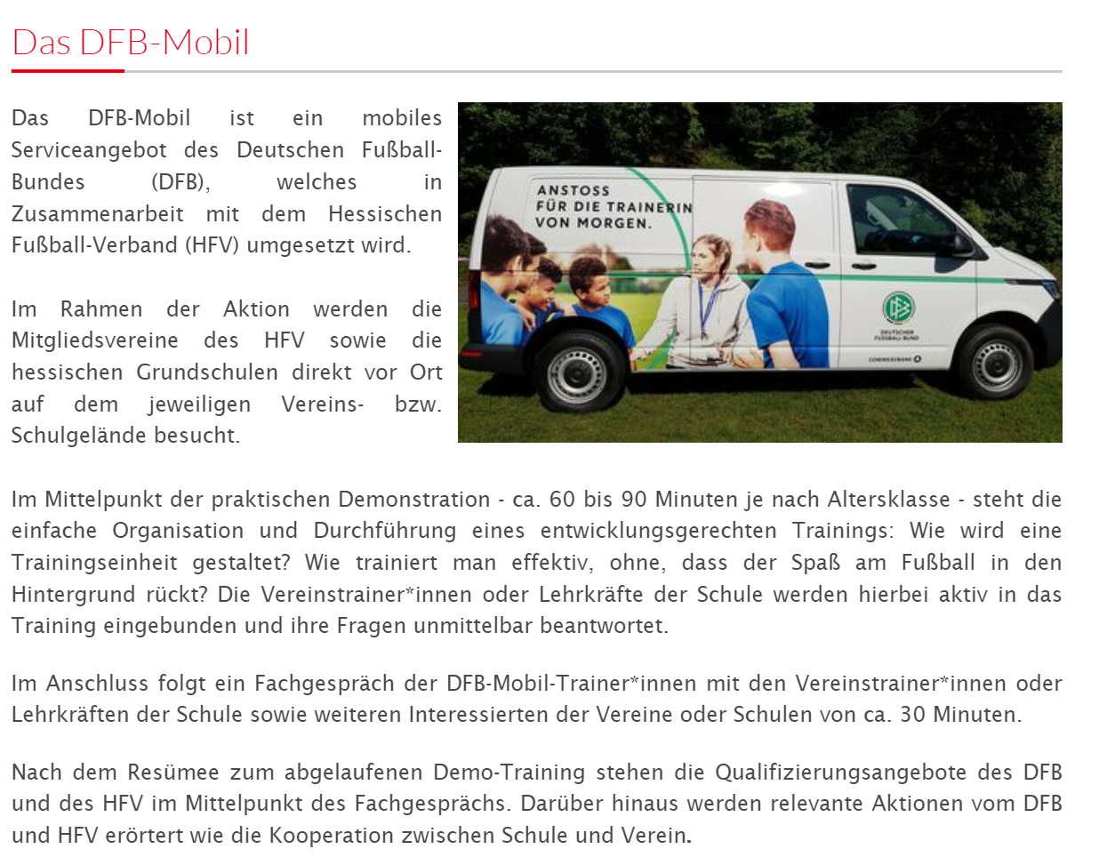 DFB-Mobil beim TSV Kalkobes